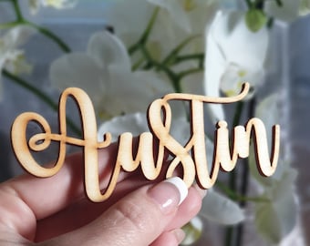 Wedding place cards Laser Cut Names wood wedding signs gold personalised laser cut names Wedding table place names Tabellennamen holz