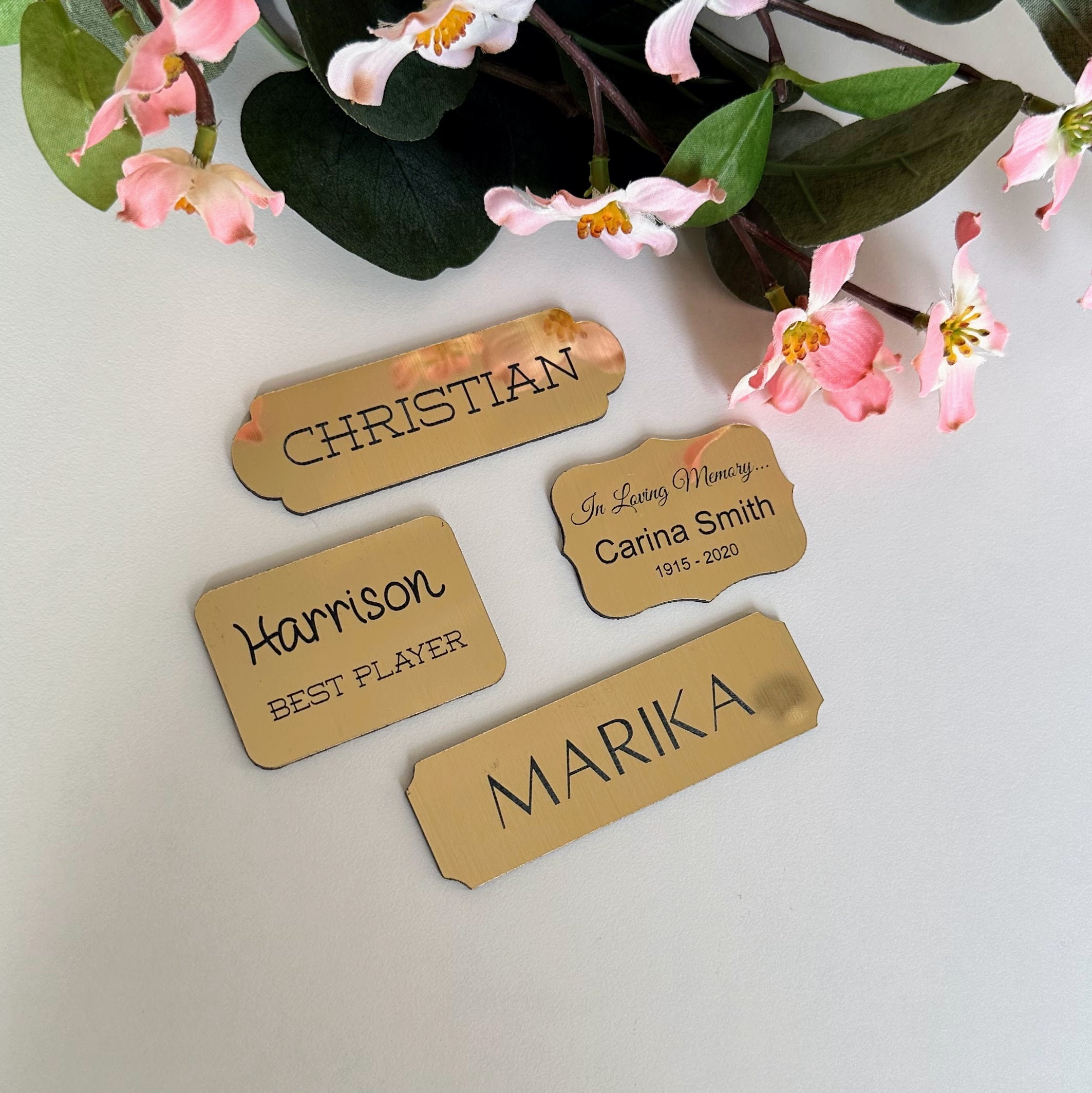 Engraved Label Custom Badge Trophy Label Personalized Engraved