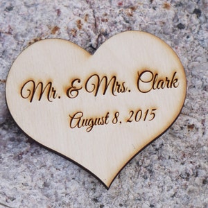 6 inches Engraved wooden heart, 1 pc, 15 cm. Custom Wedding heart. Heart with names, mr and mrs hearts, monogram heart