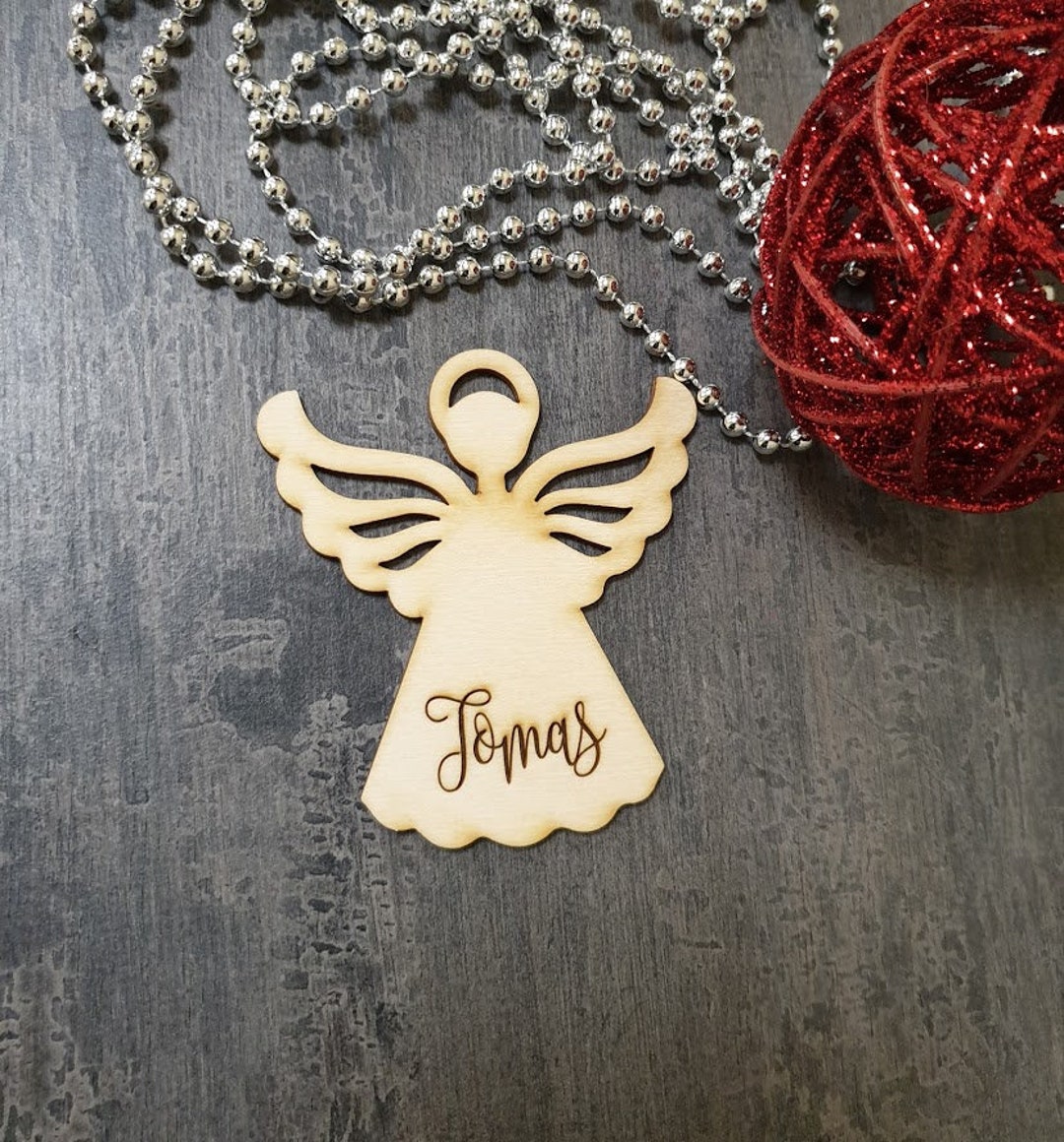 5 Ciondoli Natalizi In Legno Rosa Glitter Con Angeli, 6,5x7 Cm, Decorazioni Albero Natale Fai Da Te, Logbuch-Verlag - 3