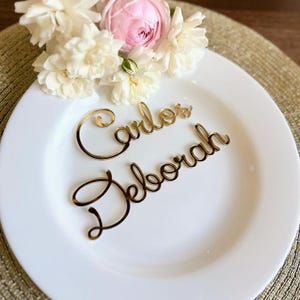 Acrylic Wedding Place Cards Gold Mirror TAGS Laser cut names Acrylic Wedding Place Card Wedding Decor Table Place Setting CUSTOM Event tags