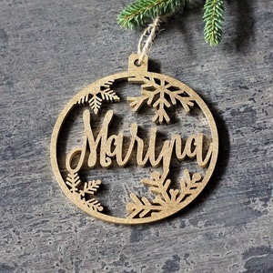 Custom CHRISTMAS tree baubles Christmas tree decor personalized ornament laser cut names CHRISTMAS custom gift tags with year and name Decor 画像 2