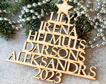 Family Tree Personalized Christmas Decor Family Christmas Ornament Personalized Christmas Ornament with Names Family Name Ornament Christmas