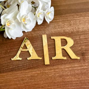 Monogram Cake Topper Acrylic Letter Cake Charm Flat Lay Cake Topper Wedding Acrylic Cake Topper Initials Personalized Wedding Cake Topper