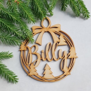 Wooden Christmas decorations Custom Christmas Wood Personalized Christmas Ornament Christmas Decoration Family Gifts Ornament With a Name