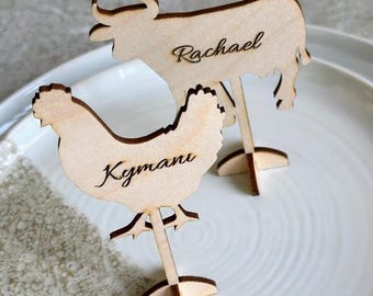 UPS shipping - 126 GOLD PAINTED Personalized Wedding Meal Choice Place Cards