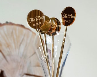 100 GOLD MIRROR stirrers, custom swizzle sticks