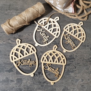 NATURAL Thanksgiving table decor, Thanksgiving place cards the acorn place cards Thanksgiving acorn