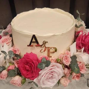 Monogram custom Cake Topper Initials Cake topper cake Charm Flat Lay Cake Topper Wedding Acrylic Cake Topper Personalized Wedding Topper