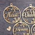 CHRISTMAS wood decor Christmas baubles personalized Christmas ornament laser cut names CHRISTMAS custom gift tags with name Christmas Decor