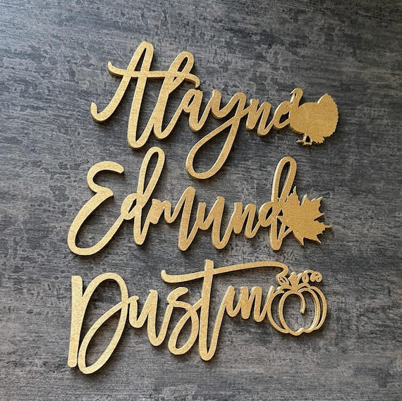Thanksgiving place cards Thanksgiving table decor thanksgiving decor laser cut names thanksgiving cards Laser Cut Blessed Place Cards