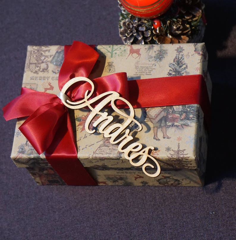 CHRISTMAS Gift Tags Laser Cut Names CUSTOM CHRISTMAS Etsy