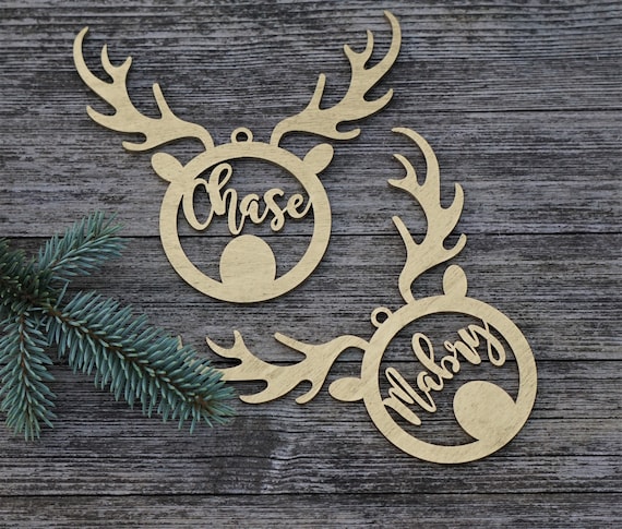 First CHRISTMAS bauble CHRISTMAS custom bauble DEER baubles personalized ornament laser cut names custom Christmas gift tags with name