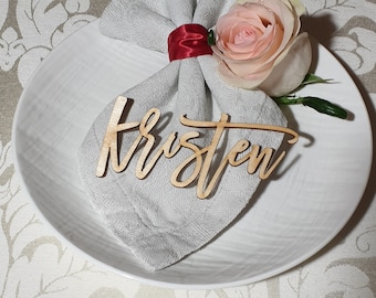 Laser Cut Names Place cards Wedding place cards Custom Place Settings WOOD names Bridal Party Place Card Wedding Cards Party Decoration