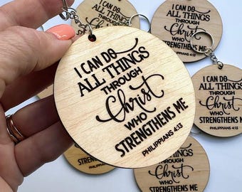 Personalized Wooden Keyring: Laser Engraved Scripture, New Home Gift, CUSTOM DESIGN