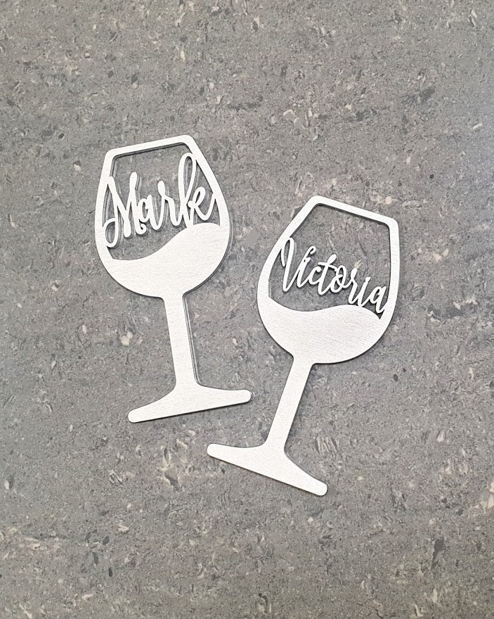 40 étiquettes En Bois Pour Verres à Vin - Marqueurs Nom Mariage, Noël, Fêtes - Personnalisables, Réutilisables