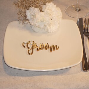 Gold mirror Wedding place cards Acrylic place cards GOLD mirror place cards Acrylic laser cut place names cards wedding table place cards image 9