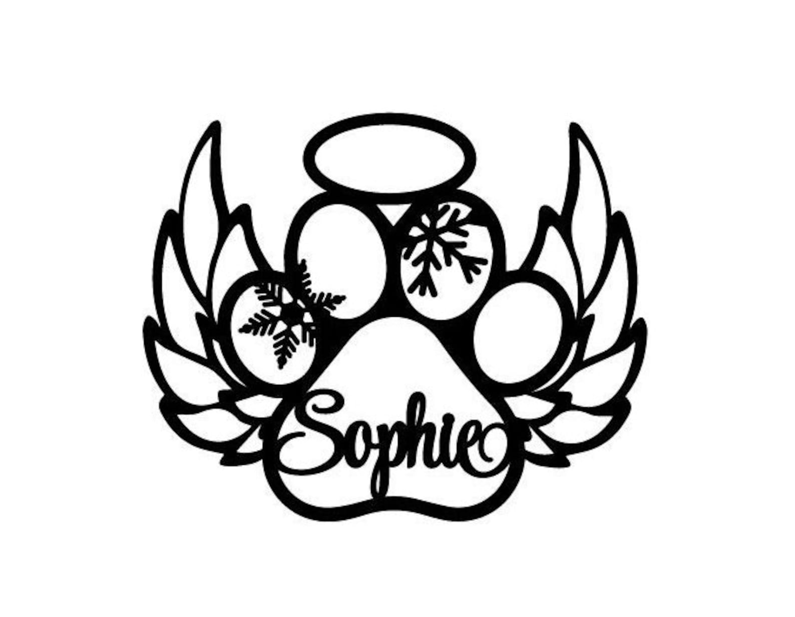 Dog Angel Wings Ornament Pet Memorial Ornament Personalized Paw Angel ...