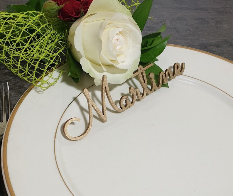 Wood Place Cards Laser Cut Name Sign Place Wdding Place Cards Etsy