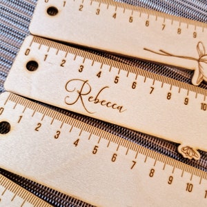 Personalized wooden ruler Custom ruler Laser Cut Ruler Engraved Ruler Children&#39;s School ruler Teacher ruler Back to school ruler