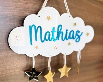 Newborn baby sign, Baby nursery decor, Baby cloud plaque, Newborn milestone signs, Birth Announcement, Baby Shower Gift