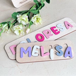 Wooden Name Puzzle Wooden Toys for Toddler Baby Gift Personalize Puzzle Year Old Girl Gift Baby Girl Gift Montessori Toys 3 Year Old