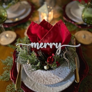 Addobbi natalizi Decorazioni per la tavola di Natale Segnaposto allegri GIOIA Decorazioni per la tavola di Natale SET DA TERRA DI NATALE PERSONALIZZATI Etichette di Natale