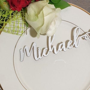 Place cards Wedding place cards Custom Laser Cut Names Place Setting Sign Dinner Party Place Card Wedding Escort Card Party Decoration image 4