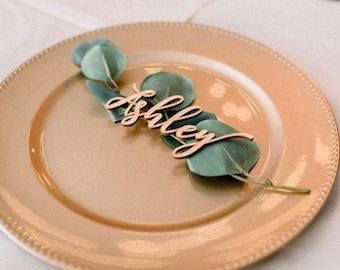 Wedding place cards Custom Lasercut Names Place Setting Sign Dinner Party Place Card Wedding Escort Card Party Decoration wedding wood decor