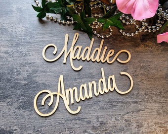 Wood wedding place cards Laser Cut Name signs Place wedding place cards Setting Sign Dinner Party Place Card Wedding Decor place cards