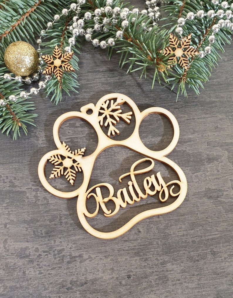 Personalized Dog Ornament Custom Dog Paw Name Custom Dog Etsy