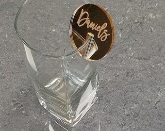 Glass decors Bachelorette Party Decorations - CHEERS decors Custom glass marker wedding glass decor Personalized glass charm Bridal shower