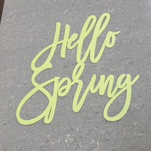 Hello Spring Script Word Cutout Wood Lettering Spring Wreath Supplies ...