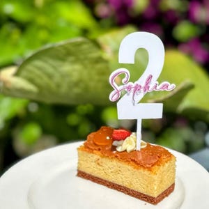 Personalized Acrylic Birthday Cake Topper: Custom Name & Age