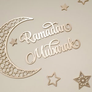 EID Decor Eid Decoration Ramadan Moon Ramadan Mubarak sign Ramadan Kareem Ramadan Eid moon Islamic wall decor Islamic wooden sign image 5