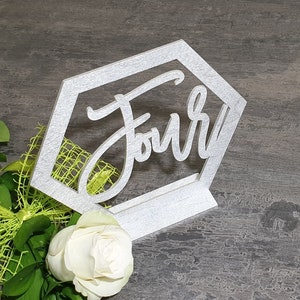 Hexagon Wedding Table numbers wedding numbers Hexagon table decoration  geometric Wood Table Numbers Wedding Table Decor Hexagon numbers