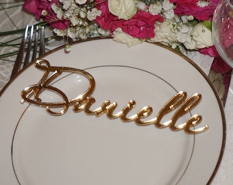 Laser Cut Names signs Place Setting Sign Dinner Party Place Card Wedding Escort Card Decoration Modern Calligraphy Party Decoration