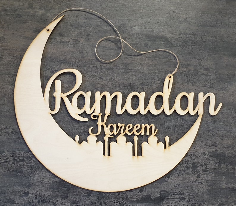 ramadan kareem wooden sign