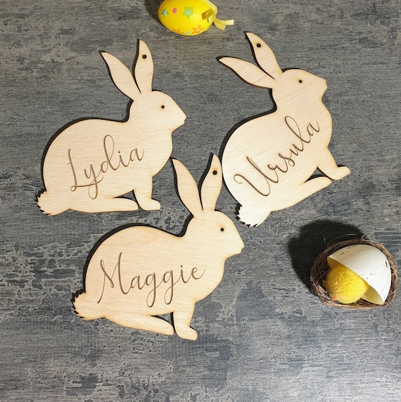 Panier lapin Pâques en bois