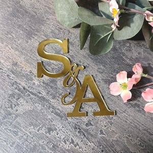 Monogram Cake Topper Initials Cake topper cake Charm Flat Lay Cake Topper Wedding Acrylic Cake Topper Personalized Wedding Cake Topper