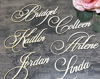 Wood wedding place cards Laser Cut Name signs Place wedding place cards Setting Sign Dinner Party Place Card Wedding Decor place cards