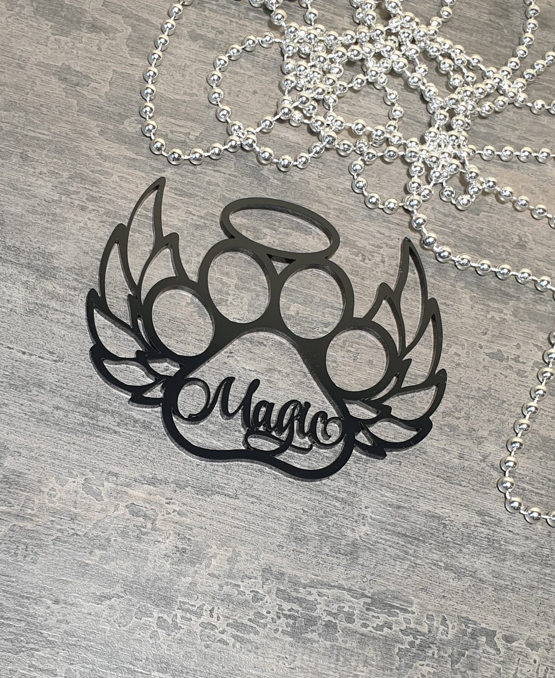 Custom Pet Memorial Ornament Dog Angel Wings Ornament Personalized Paw ...