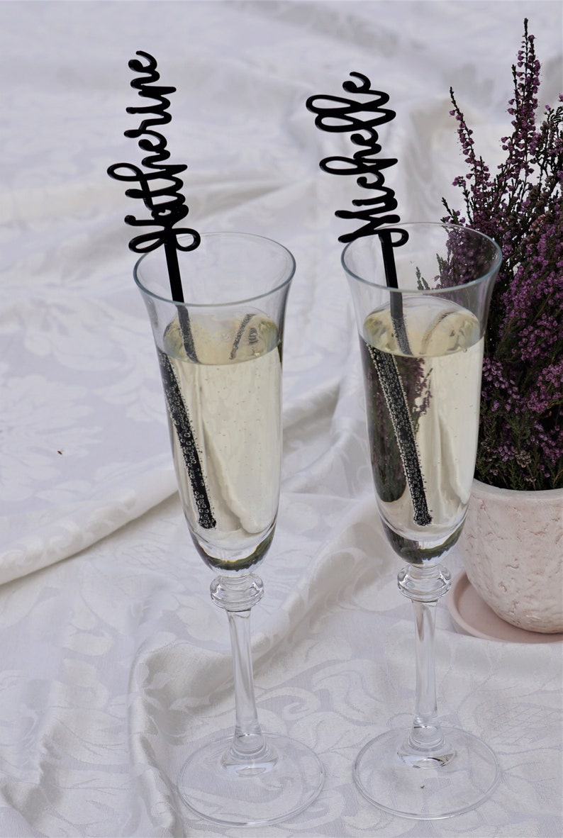 12 Cocktail Name Stir Sticks Personalized Party Drink Stirrers Etsy