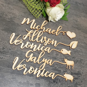 Meal choice Place cards Wedding place cards Custom meal choice Laser Cut Names Place Setting Signs wedding Place cards with meal choice
