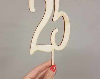 Cake topper - 25 personalised number Any number cake topper wooden number topper wood cake topper wood number topper