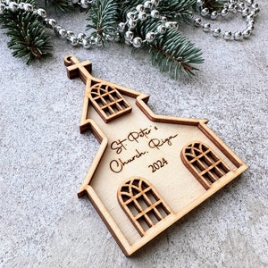 Church Congregation decor Religious Christmas decor Congregation CHRISTMAS wood decor Christmas personalized ornament laser-cut name