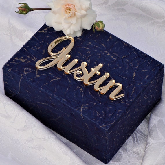 Gift Box Decor Gold Mirror Wedding Place Cards Acrylic Place Etsy