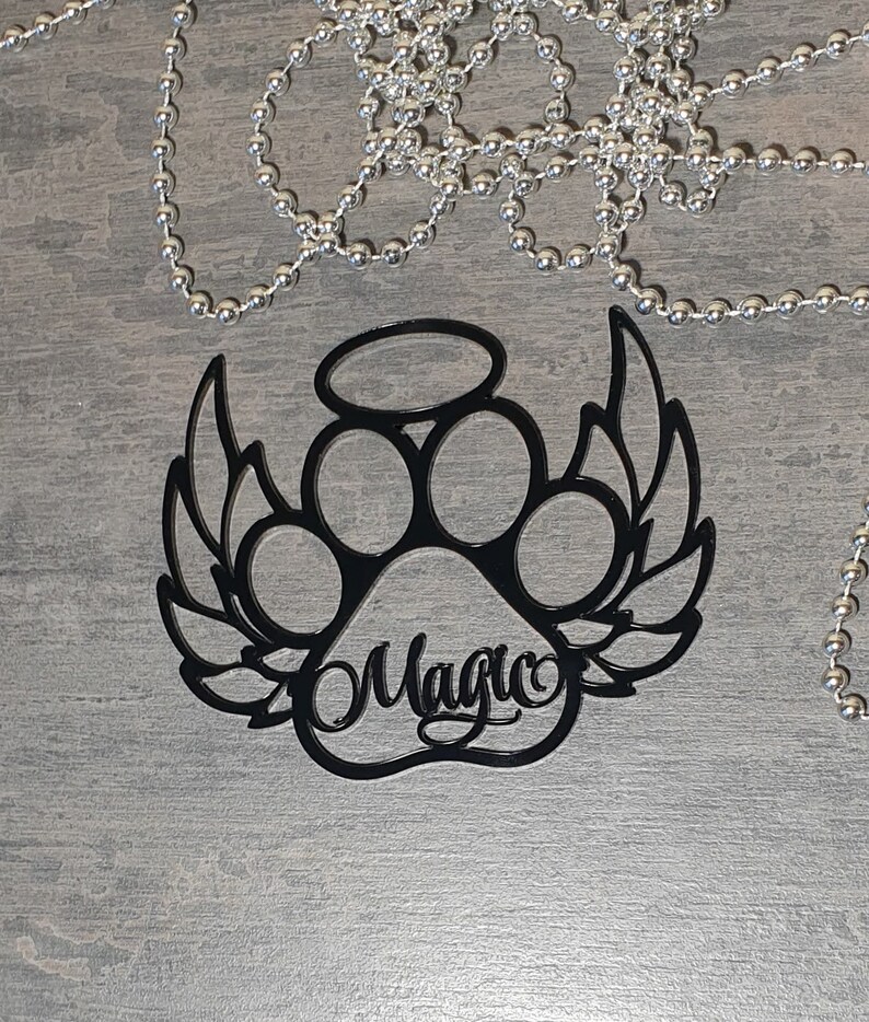 Custom Pet Memorial Ornament Dog Angel Wings Ornament Personalized Paw ...