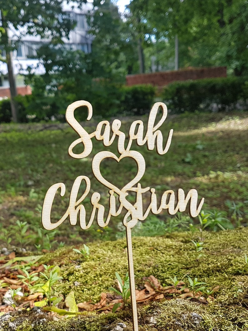 Cake Topper Wood Cake Topper Laser Cut Wedding Signs Custom Cake Topper ...