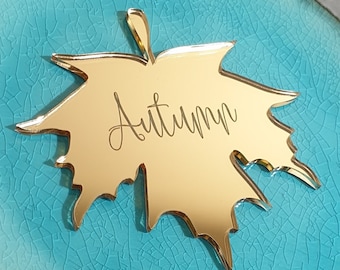 Gold mirror Autumn wedding place cards Maple leaves Place cards Laser Cut leaves Thanksgiving place cards Laser Cut leaves wooden maple leaf